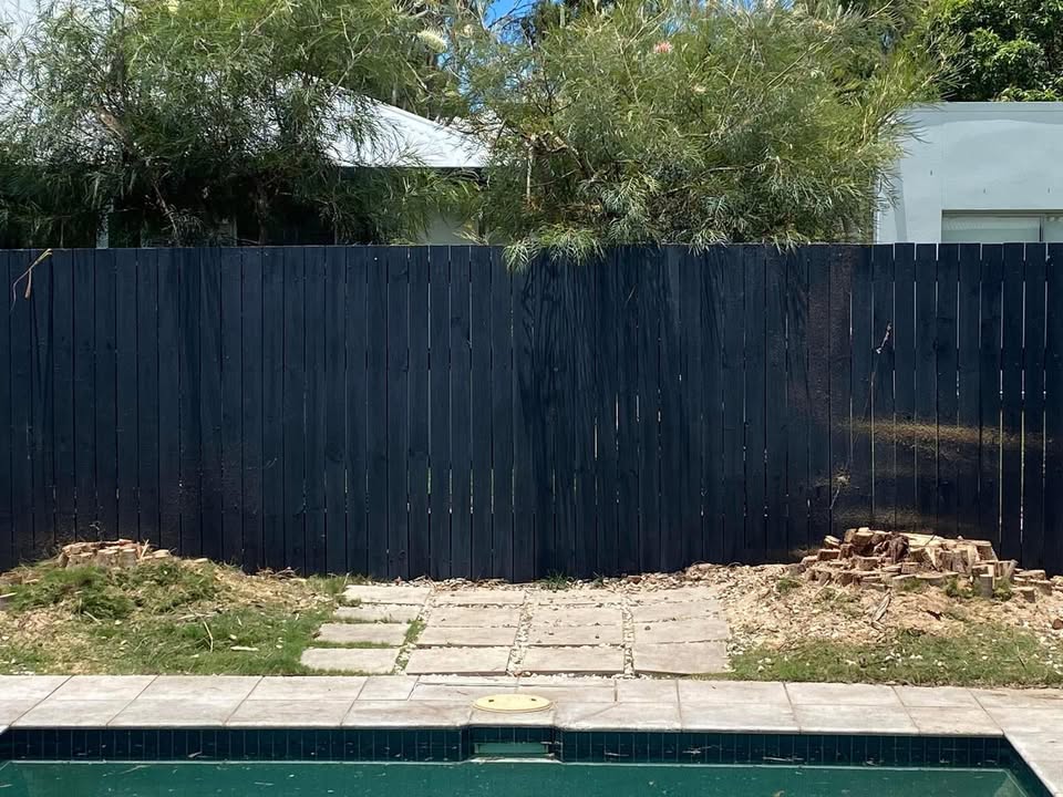 Poolside area after pandanus tree removal